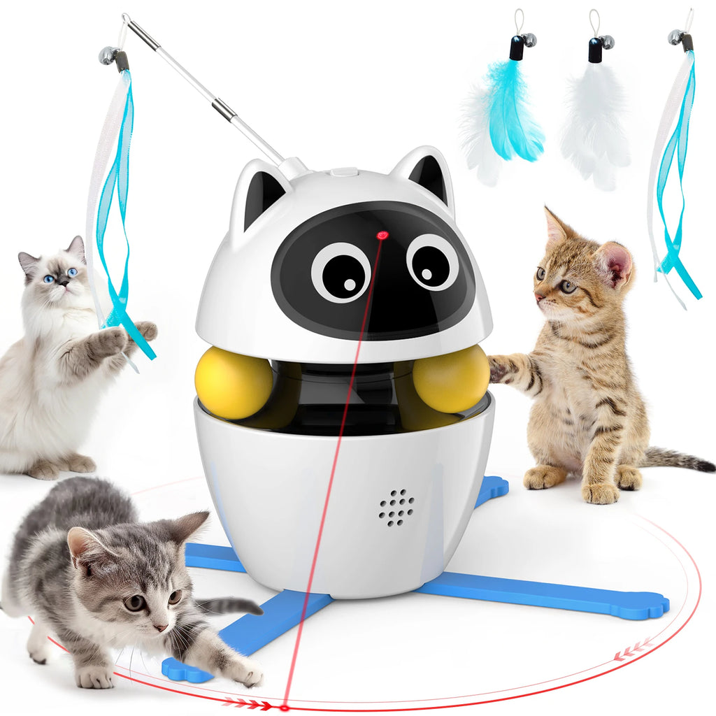 3-in-1 Interactive Cat Toy – Chase, Pounce & Play