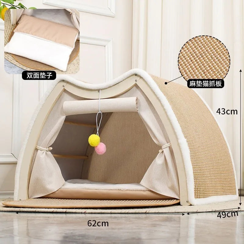 Foldable Sisal Cat House & Scratcher