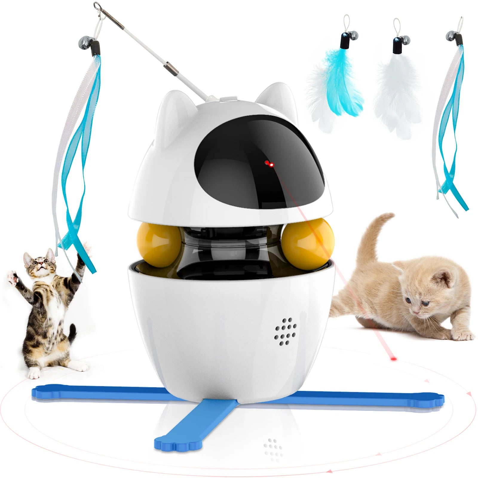 3-in-1 Interactive Cat Toy – Chase, Pounce & Play