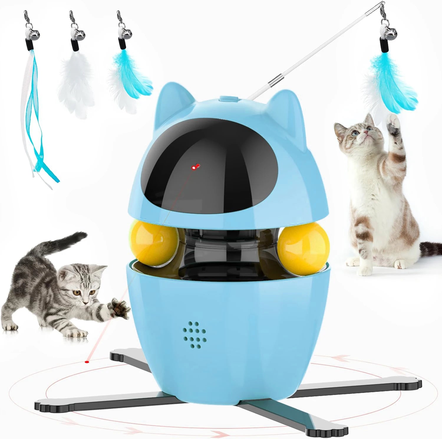 3-in-1 Interactive Cat Toy – Chase, Pounce & Play