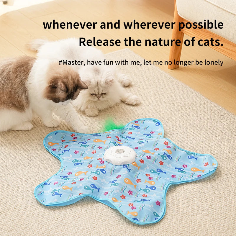 Moving Feather Cat Toy – Hide & Flap