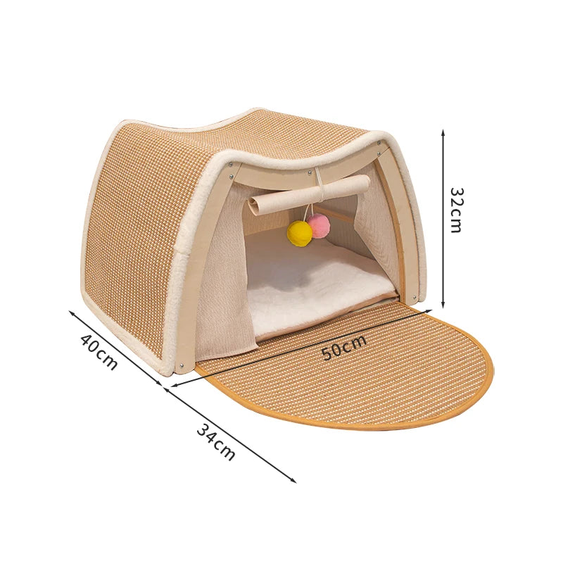 Foldable Sisal Cat House & Scratcher