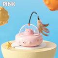 Interactive UFO Cat Toy with Bell & Feather