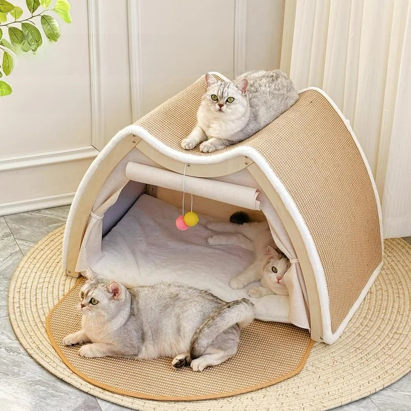 Foldable Sisal Cat House & Scratcher