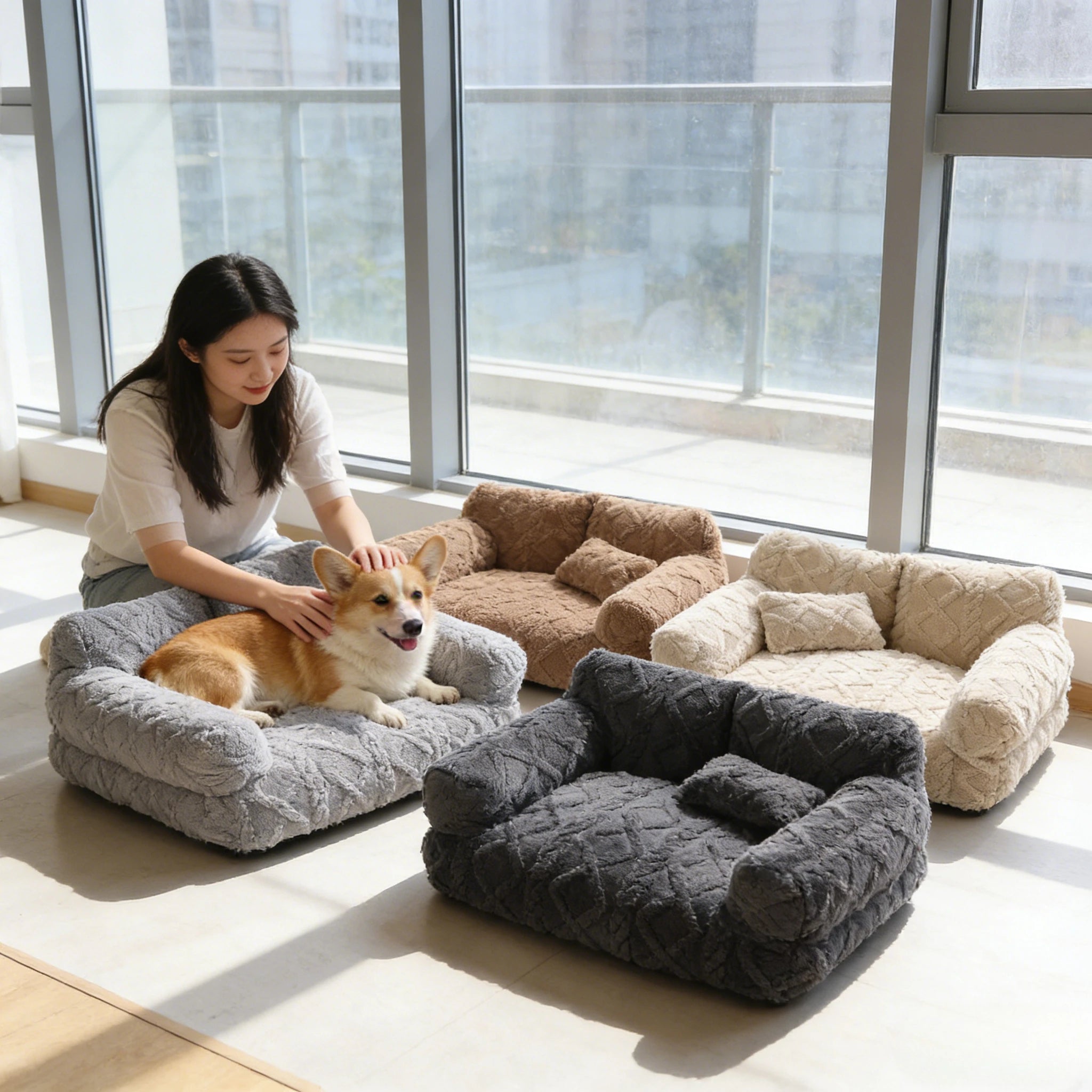 Plush Calming Pet Bed – Anxiety Relief