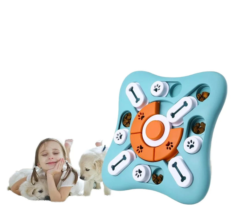 Interactive Treat-Dispensing Dog Puzzle Toy