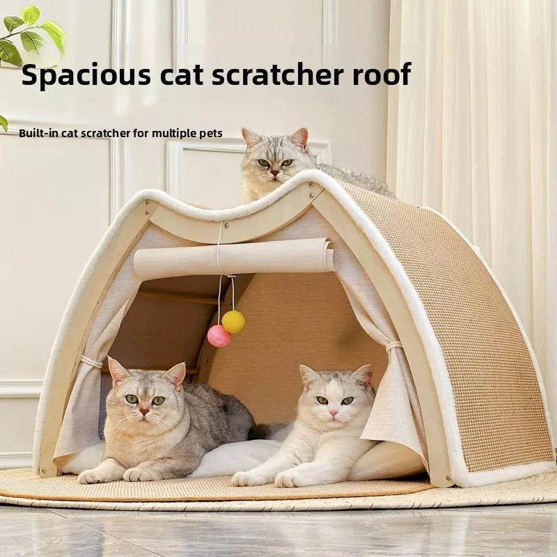 Foldable Sisal Cat House & Scratcher