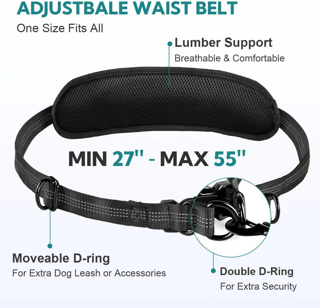 Hands-Free Dog Leash with Zipper Pouch