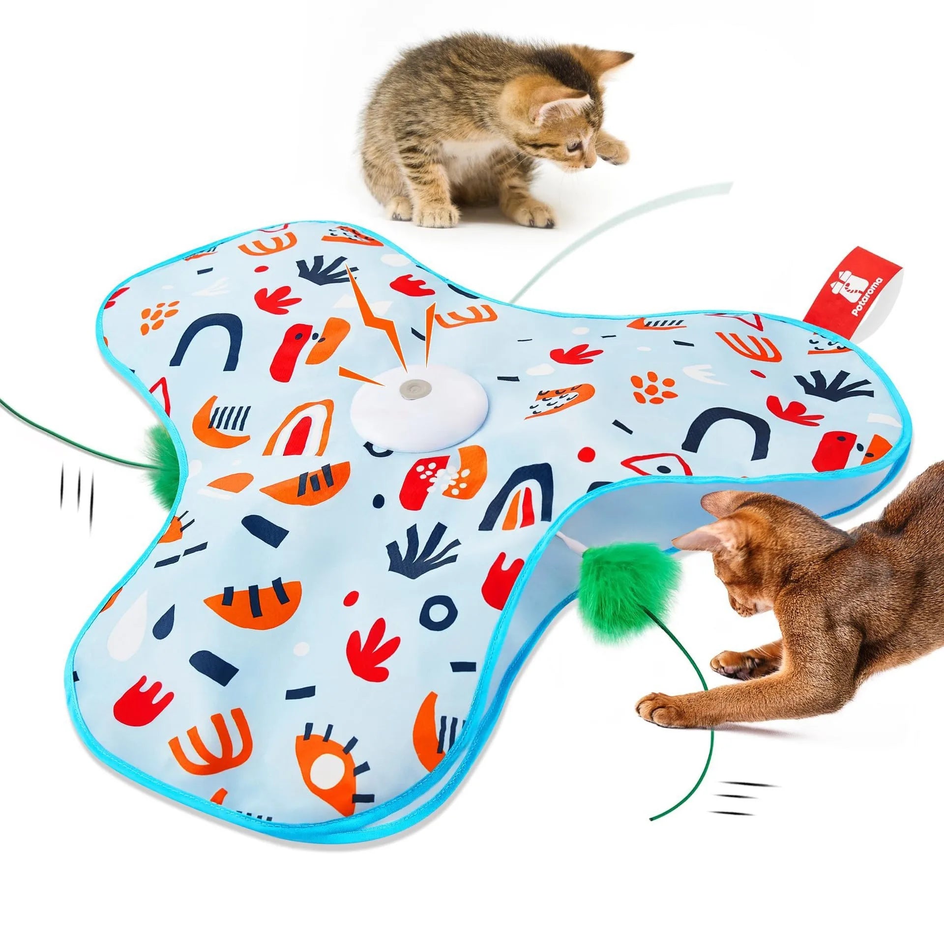 Moving Feather Cat Toy – Hide & Flap